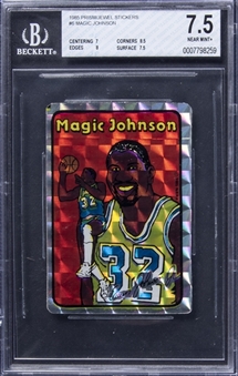 1985 Prism/Jewel Stickers #6 Magic Johnson - BGS NM+ 7.5 